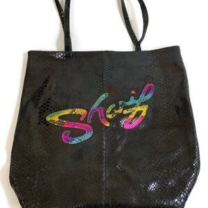 NWT Sharif Black Snakeskin Logo Tote/Wrist…